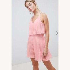 ASOS Pink pleated cocktail dress